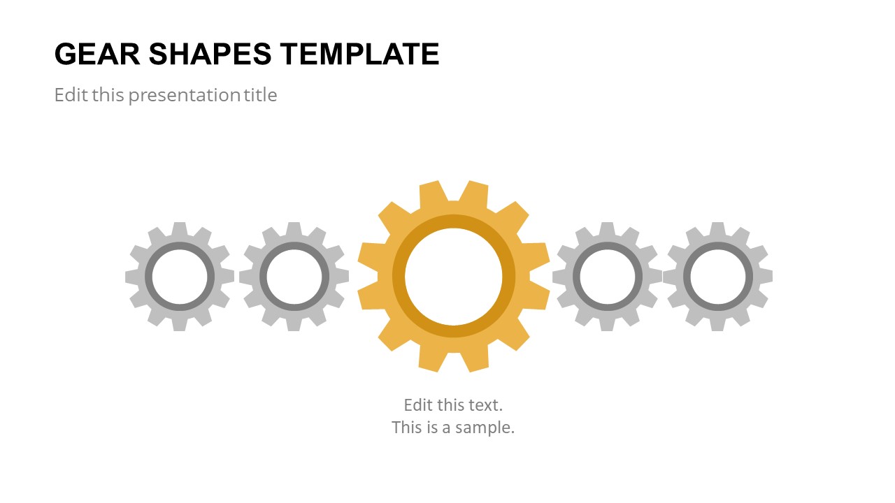 Editable Gear Shapes for PowerPoint Slide.Market