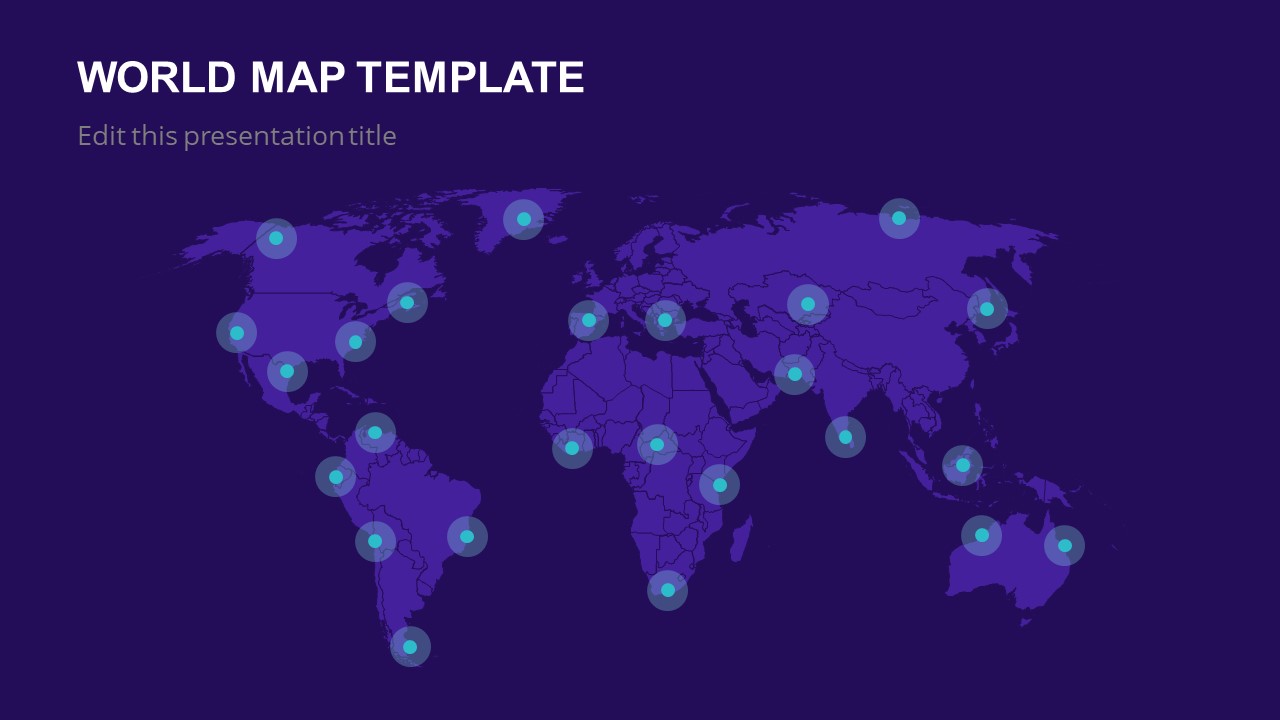 Editable World Map PowerPoint Template Slide Market   0111 01 Worldmap Powerpoint Template 16x9 2 